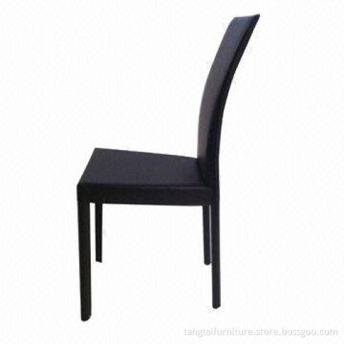 High-back Dining Chair, Made of Recycle Leather and Painted Frame